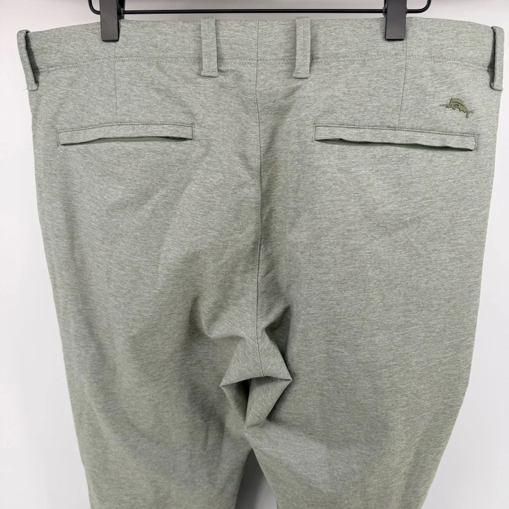 Tommy Bahama Boracay Performance Pants Green Heather Stretch Travel 38x29‎